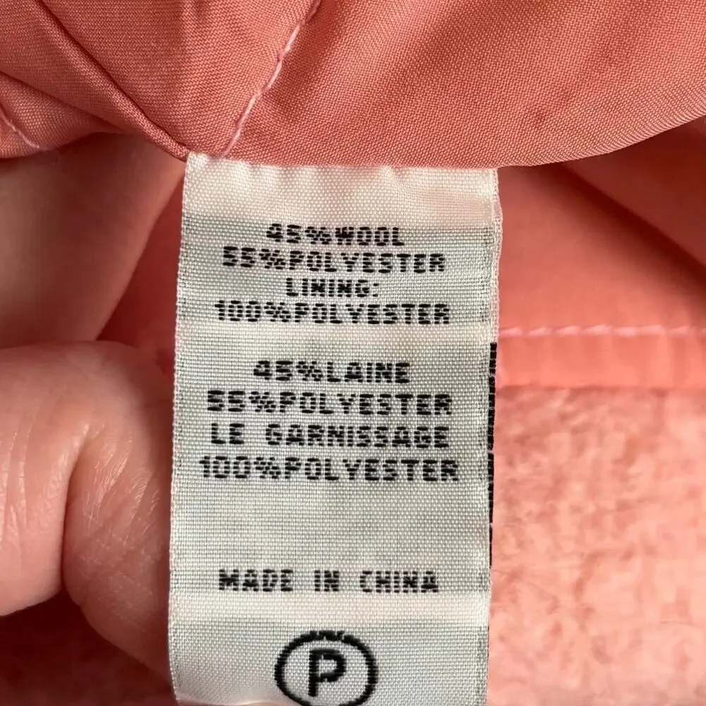 FOIL Senseo One For The Senses Wool Blend Boucle Coat Winter Peach NWT Size 12